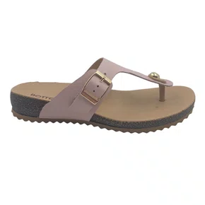 Tamanco Papete Couro Ajuste Fivela Bottero Rosa 353132