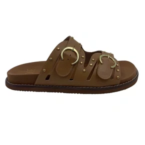 Tamanco Papete Offline com Fivela Bege 24112