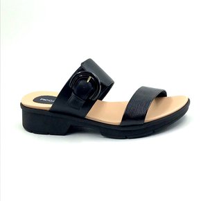 Tamanco Piccadilly Anabela Preto com Fivela 572014