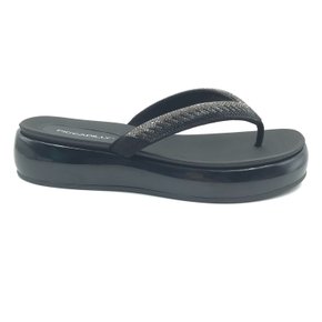 Tamanco Piccadilly Flatform com Strass Preto 459006