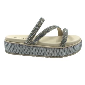 Tamanco Ramarim Flatform com Strass Prata 2443202