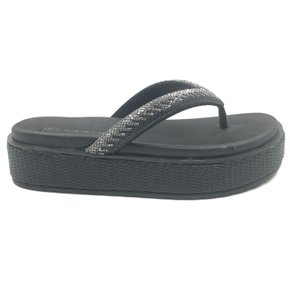 Tamanco Ramarim Flatform com Strass Preto 2443237