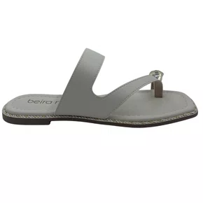 Tamanco Rasteira Enfeite Dourado Beira Rio Branco 8506209