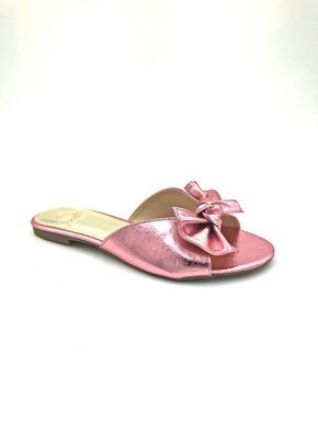 Tamanco Rasteira Jamar Rosa Com Laço 31897