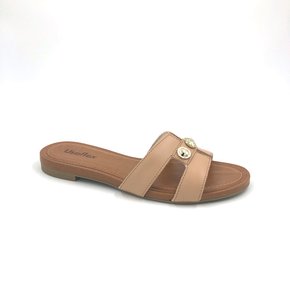 Tamanco Rasteira Usaflex Couro Rosê  2001