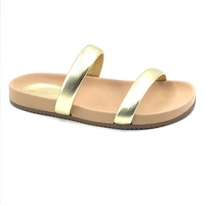 Tamanco Rasteira Via Uno Anatômico Dourado 548032