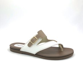 Tamanco Rasteiro Piccadilly Branco com Fivela 418022