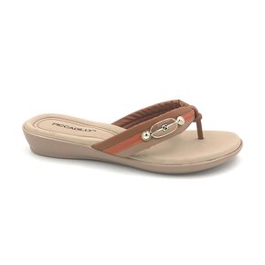 Tamanco Rasteiro Piccadilly Caramelo de Dedo 500234