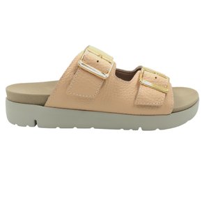 Tamanco Usaflex Couro com Fivelas Rosa 1104