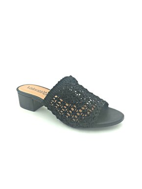 Tamanco Valentina Preto Salto Baixo Tramado 453041