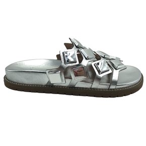 Tamanco Zabumba Papete com Aplicações Prata 10340