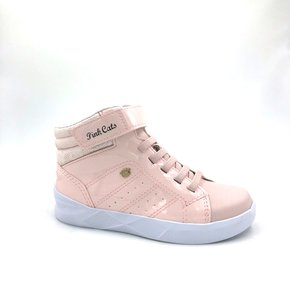 Tênis Abotinado Menina Pink Cats Rosa Cano Alto 1153