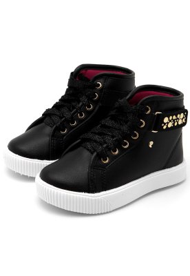 Tênis Abotinado Pampili Preto Cadarço 435.074