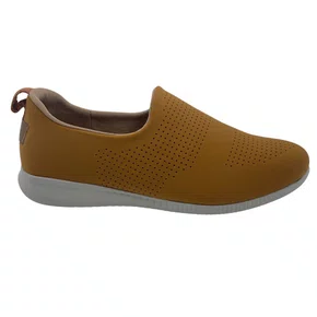Tênis Casual Calce Fácil Tecido Usaflex Mostarda 0607