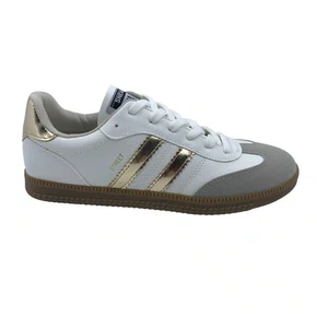 Tênis Casual Sua Cia Street Branco com Dourado 16327