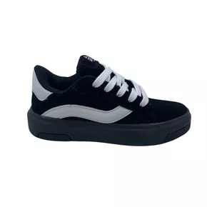 Tênis Infantil Batatinha Preto e Branco 2011 Camurça Menino