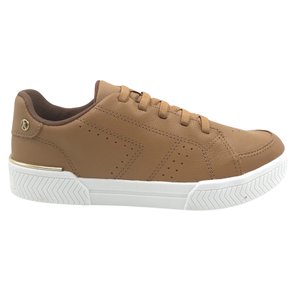 Tênis Kolosh Casual Flat Form Couro Caramelo 3010