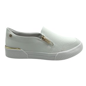 Tênis Kolosh Casual Slip On com Zíper Branco 3001