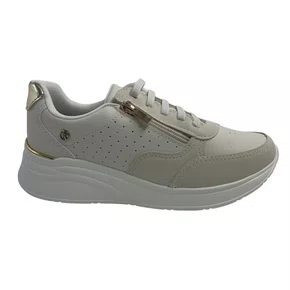 Tênis Kolosh Off White 3984 Anabela K-Soft Zíper