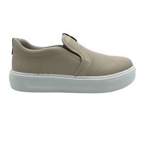 Tênis Pegada Feminino Slip On Couro Bege 211210