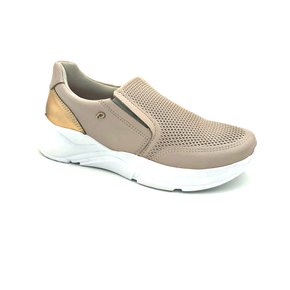 Tênis Pegada Slip On Feminino Couro Natural Rosê 218803