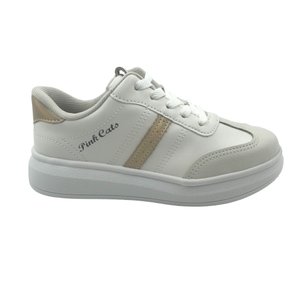 Tênis Pink Cats Flat Form com Cadarço Branco 4641
