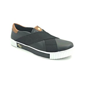 Tênis Slip On Pegada Couro Preto 219004