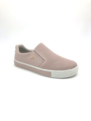 Tênis Slip On Pegada Feminino Couro Natural Rosê