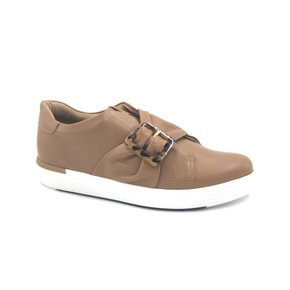 Tênis Slip On Usaflex Couro Camel 5107