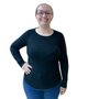 Blusa Dunialin Feminina Plus Size Modal Preta 2287