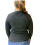 Blusa Dunialin Feminina Plus Size Modal Preta 2287