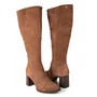 Bota Dakota Camurça Castanho D2383 Cano Longo Salto Bloco