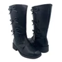 Bota Mini Sua Cia Preta 52227 Cano Longo Laço Infantil