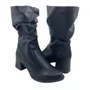 Bota Mississipi Slouch Salto Bloco Cano Médio Preta 502