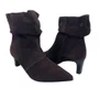 Bota Slouchy Couro Camurça Bottero Marrom 378302 Salto Baixo