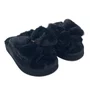 Chinelo de Quarto Katurê Feminino Flatform Pelo Preto 446