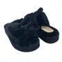 Chinelo de Quarto Katurê Feminino Flatform Pelo Preto 446