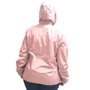Corta Vento Dunialin Plus Size com Capuz Removível Rosê 2237