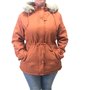 Jaqueta Dunialin Parca Plus Size com Pelo Terracota 2229