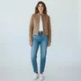 Jaqueta Feminina Suede Alpelo com Recortes Caramelo 40600029