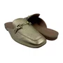 Mule Usaflex Couro com Detalhe Dourado 40025