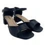 Sandália Casual Comfortflex Salto Bloco Baixo Preta 2554405