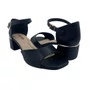 Sandália Casual Comfortflex Salto Bloco Baixo Preta 2554405