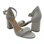 Sandália Casual Couro Bottero Salto Bloco Off White 372001