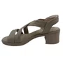 Sandália Casual Couro Comfortflex Salto Bloco Bege 2567403