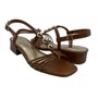 Sandália Casual Ramarim Salto Baixo Marrom 2548203