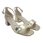 Sandália Casual Salto Bloco Baixo Bebecê Dourada 5250146