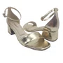 Sandália Casual Salto Bloco Baixo Bebecê Dourada 5250146