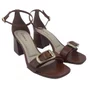 Sandália Casual Salto Bloco Bebecê Marrom 6030125