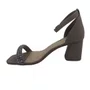 Sandália Casual Salto Bloco Dakota com Strass Cinza 9766